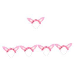 OATIPHO 5st Hasenohr Stirnband Ohrstirnbänder Für Frauen Cosplay-stirnband Ostern Haarschmuck Party-haarschmuck Dekorative Stirnbänder Cosplay-zubehör Haarring Niedlich Filzstoff Kind Rosa von OATIPHO