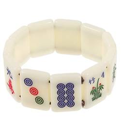 OATIPHO Mahjong-Armband Mahjong Armband Mahjong Stretch-Armband exquisite Mahjong-Armbänder elastische Mahjong-Armbänder Geschenke Armband für Frauen kreative Mahjong-Armbänder glänzend von OATIPHO