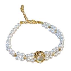 OATIPHO Perlenarmband Zartes Damenarmband Elegantes Künstliches Perlenarmband Damenschmuck von OATIPHO