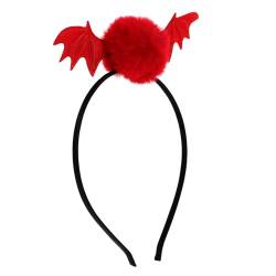 OATIPHO Rotes Fledermaus-Stirnband Fuzzy-Ball-Fledermaus-Cosplay-Stirnband Tierkostüm Halloween-Kopfschmuck Haarschmuck Kostüm-Requisiten von OATIPHO