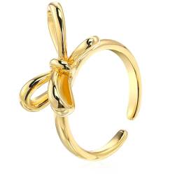 OATIPHO Schleifenring Verstellbarer Fingerring Ewigkeitsring Schmuck Geschenk Für Frauen Jahrestag Valentinstag Golden von OATIPHO