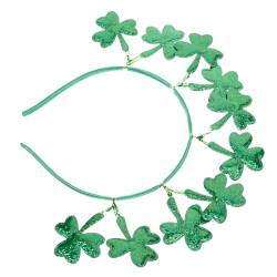 OATIPHO Stirnband frisuren zubehör hair styling accessories hats St Patrick Dekoration Grünes Pompon-Stirnband Haarband mit grünen Kleeblättern Urlaub Haarband Haarschmuck schmücken von OATIPHO