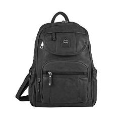 Damen Rucksack Tasche Cityrucksack Phoenix Stadtrucksack Backpack Schultertasche Organizer Tablet Ipad Mini bis ca. 10 Zoll (Schwarz V2) von OBC Only-Beautiful-Couture