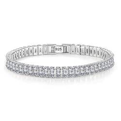 OBCPD 4mm Moissanite Armbänder für Frauen 925 Sterling Silber Edelstein Armreif Hochzeit funkeln Diamant Armband von OBCPD