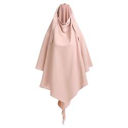 OBEEII Khimar-Hijab für Damen, Hijab Zum Überziehen mit hohem Jilbab für muslimische Dubai Naher Osten Damen Muslim Premium Chiffon Kopftuch Schal Aprikosen Einheitsgröße von OBEEII