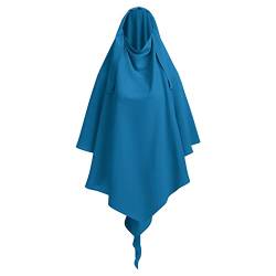 OBEEII Khimar-Hijab für Damen, Hijab Zum Überziehen mit hohem Jilbab für muslimische Dubai Naher Osten Damen Muslim Premium Chiffon Kopftuch Schal Malachitblau Einheitsgröße von OBEEII