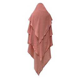 OBEEII Khimar-Hijab für Damen, Hijab Zum Überziehen mit hohem Jilbab für muslimische Dubai Naher Osten Damen Muslim Premium Kopftuch Schal Ziegelrot Einheitsgröße von OBEEII