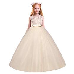 OBEEII Kinder Baby Mädchen Blumen Tutu Kleid Geburtstag Partykleid Hochzeit Brauntjungfer Blumenmächen Spitzenkleid Festzug Prinzessin Abendkleid Festliches Tüll Cocktailkleid Sommerkleid 11-12 Jahre von OBEEII