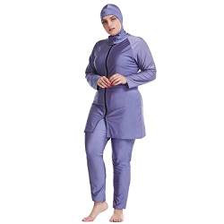 OBEEII Muslimische Frauen in Übergröße, Farblich Passend Fetter Badeanzug Tankinis, 3-teilige Badebekleidung Grau01 XL von OBEEII