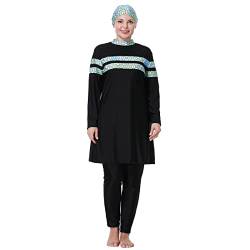 OBEEII Muslimische Frauen in Übergröße, Farblich Passend Fetter Badeanzug Tankinis, 3-teilige Badebekleidung H1029 4XL von OBEEII