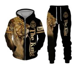 OBICK Men's lion Tracksuits S-6XL Full Zip Jogging Suits Set Casual Long Sleeve Sports Sweatsuits (lion4,S) von OBICK