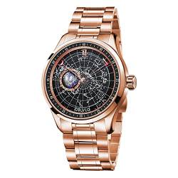 OBLVLO Luxusmarke Edelstahl Automatische Mechanische Uhr für Herren Leuchtende Erdsternuhr Wasserdicht GC-SW (GC-SW-PBPS) von OBLVLO