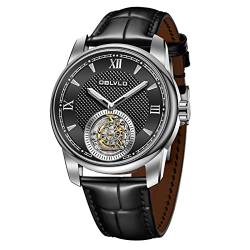 OBLVLO Top Brand Herren Armbanduhr Luxus Tourbillon Selbstaufzug Automatik Uhren Luxus Leder Wasserdicht Uhr für Herren SK-Tour, Sk-Tour-ybb, Modern von OBLVLO