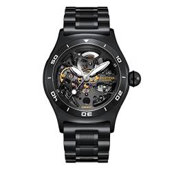 REEF TIGER Top-Marke Luxus-Skelett automatische mechanische Herrenuhr Stahl Sport männlich Armband Armbanduhren RGA70S7-2 (RGA70S7-2 BBB) von OBLVLO