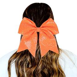 1 STÜCK Haargummis Gradient Pailletten Bowknot Kopfschmuck Seile Dekorationen Kopfschmuck Dekoration Haargummis Für Mädchen Muslimische Kopftuch (Orange, One Size) von OBiQuzz