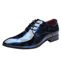 Anzugschuhe Herren Lack Smokingschuhe Klassischer Business Schuhe Hochzeitsschuh Low-Top Sneaker Männer Halbschuhe Freizeitschuhe Lederschuhe Loafers Bootsschuhe Businessschuhe Herrenschuhe Gr.37-48 von OBiQuzz