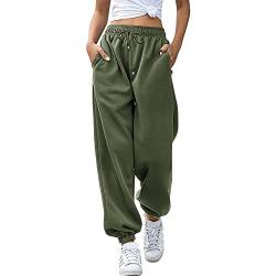 Cordhose Damen Weites Bein Cargo Pants Breite Lang Haremshose Mit Kordelzug Straight Pumphose Track Pants Elastische Taille Tapered Hosen Corduroy Einfarbig Freizeithosen Sporthose Jogginghose von OBiQuzz