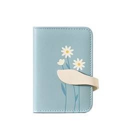 Damen Kleine Mode Blumendruck Geldbörse Multi Card ID Bag Damen Geldbörse Clutch Bag Brieftasche Damen Groß Mit Handyfach (Blue, One Size) von OBiQuzz
