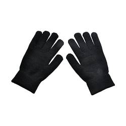 Damen-Winter- und Herren-Kaltfarben-Radsport-Strick- und -Handschuhe Warme feste Handschuhe Lack Strapsgürtel Schwarz (Black, One Size) von OBiQuzz