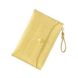 Fashion Color Matching Geldbörse Change Wallet Pouch Kartenhalter Wallet Damen Geldbörsen Groß Schwarz (Yellow, One Size) von OBiQuzz