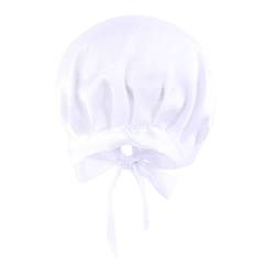 Frauen Hut Mütze Haar Turban Wrap Turban Hüte Bad Duschhaube Badehut Haarschutz Duschhauben Stirnband Herren Sommer (White, One Size) von OBiQuzz