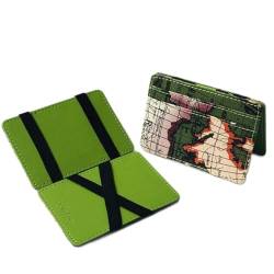 Frauen Männer Karte Muster Multi-Card-Kartenhalter Brieftasche gefrostete Stoffkarte Note 9 Handyhülle Brieftasche (Green, One Size) von OBiQuzz