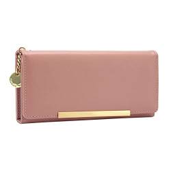 Frauen-Mappen-Art- und Weiseneues Muster-Handtaschen-Feste einfache Lange Mappen-Art und Weise bequem Damen Geldbörsen Schwarz (Pink, One Size) von OBiQuzz