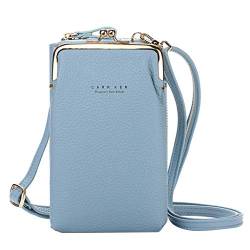 Handy-Slot-Verstellbarer Gurt Card Large Frauen Tasche Brieftasche Botschaftertasche Umhängetaschen Für Damen Nylon (Blue, One Size) von OBiQuzz