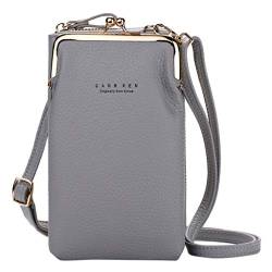 Handy-Slot-Verstellbarer Gurt Card Large Frauen Tasche Brieftasche Botschaftertasche Umhängetaschen Für Damen Nylon (Grey, One Size) von OBiQuzz
