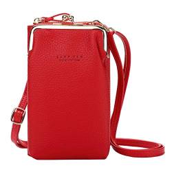 Handy-Slot-Verstellbarer Gurt Card Large Frauen Tasche Brieftasche Botschaftertasche Umhängetaschen Für Damen Nylon (Red, One Size) von OBiQuzz