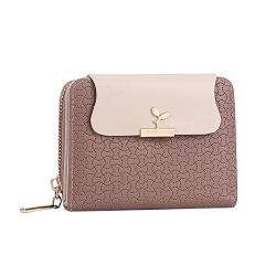 Mode Frauen ID Kurze Brieftasche Einfarbige Tasche Reißverschluss Geldbörse Mehrere Kartenfächer Clutch Bag Geldbörsen Damen Von Thomy (Brown, One Size) von OBiQuzz