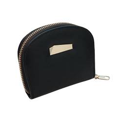 Mode-Multifunktions-Normallack-Karte Neutrale Damen-Reißverschluss-Geldbörsen-Geldbörse Brieftasche Herren Groß Reißverschluss (Black, One Size) von OBiQuzz