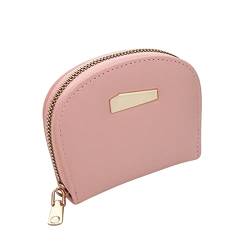 Mode-Multifunktions-Normallack-Karte Neutrale Damen-Reißverschluss-Geldbörsen-Geldbörse Brieftasche Herren Groß Reißverschluss (Pink, One Size) von OBiQuzz