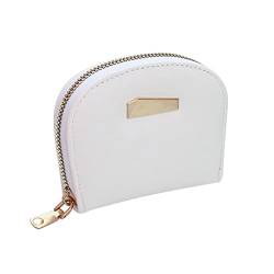 Mode-Multifunktions-Normallack-Karte Neutrale Damen-Reißverschluss-Geldbörsen-Geldbörse Brieftasche Herren Groß Reißverschluss (White, One Size) von OBiQuzz