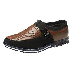 OBiQuzz Atmungsaktive Bequeme Business-Hakenschlaufen-Freizeit-Normallack-Lederschuhe für Herren im Modestil Boot Herren Schuhe (Brown, 43) von OBiQuzz