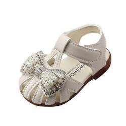 OBiQuzz Kleinkind Baby Mädchen Schuhe Atmungsaktive Schuh Dew Toe Schuh Tasche Sandalen Mädchen Sandalen Baby Weiche Überschuhe Sandalen Für 0 bis 2 Sandalen Kinder 25 (White, 23 Infant) von OBiQuzz