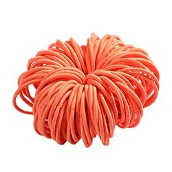 OBiQuzz Mädchen 100 Stück 3 cm Nylon-Nylon-Haarklebeband Haarseil-Farbschmuck Stirnband Herren Sommer (Orange, One Size) von OBiQuzz