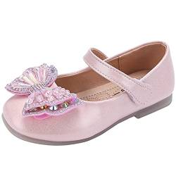 OBiQuzz Mädchen Mary Jane Halbschuhe Schleife Prinzessin Flache Schuhe Kleid Schuhe Lederschuhe Mädchen Hochzeitschuhe Partyschuhe Abendschuhe Lackleder Ballerinas Weihnachten Hallowee Cospaly Schuhe von OBiQuzz