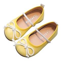 OBiQuzz Mädchenschuhe Prinzessin Schuhe rutschfeste weiche Sohle Lederschuhe Bowknot Einzelschuhe Schuhe Für Kinder (Yellow, 25 Toddler) von OBiQuzz