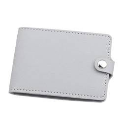 OBiQuzz Modische ID-Brieftasche, einfarbig, Geldbeutel, Kartenfächer, Führerscheinabdeckung, Clutch Bag Geldbörsen Damen (Grey, A) von OBiQuzz