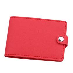 OBiQuzz Modische ID-Brieftasche, einfarbig, Geldbeutel, Kartenfächer, Führerscheinabdeckung, Clutch Bag Geldbörsen Damen (Red, A) von OBiQuzz
