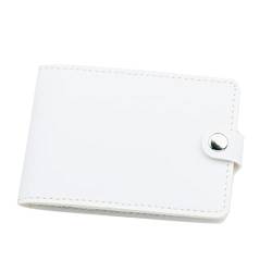 OBiQuzz Modische ID-Brieftasche, einfarbig, Geldbeutel, Kartenfächer, Führerscheinabdeckung, Clutch Bag Geldbörsen Damen (White, A) von OBiQuzz