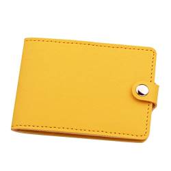 OBiQuzz Modische ID-Brieftasche, einfarbig, Geldbeutel, Kartenfächer, Führerscheinabdeckung, Clutch Bag Geldbörsen Damen (Yellow, A) von OBiQuzz