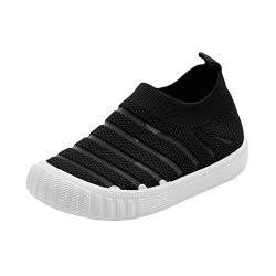 OBiQuzz Sommer- und Herbst-Mädchen-Turnschuhe, die gewebtes Netz atmungsaktiv, bequem, flach, lässig, niedlich sind Sneaker 37 (Black, 26) von OBiQuzz