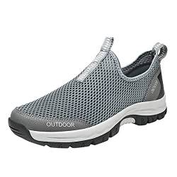 OBiQuzz Sportschuhe Herren Fitnessstudio Leicht - Sneaker Slip On Laufschuhe Masche Atmungsaktiv Freizeitschuhe Outdoor Trekkingschuhe Sommer Wanderschuhe Schlüpfen Turnschuhe Leichtgewichts Schuhe von OBiQuzz