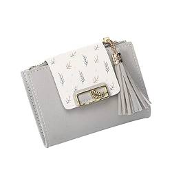 Tasche Karte Handtasche Münze Clutch Tasche Anhänger Geldbörse weibliche Quassel Kurze Kuriertasche Umhängetaschen Damen Klein Party (Grey, One Size) von OBiQuzz