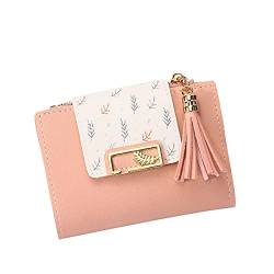 Tasche Karte Handtasche Münze Clutch Tasche Anhänger Geldbörse weibliche Quassel Kurze Kuriertasche Umhängetaschen Damen Klein Party (Pink, One Size) von OBiQuzz
