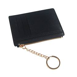 Unisex Kleine Geldbörse Brieftasche Schlüsseletui Reißverschluss Brieftasche Kartenhalter Kleine Brieftasche (Black, One Size) von OBiQuzz