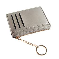 Unisex Kleine Geldbörse Brieftasche Schlüsseletui Reißverschluss Brieftasche Kartenhalter Kleine Brieftasche (Grey, One Size) von OBiQuzz