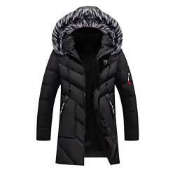 Winterjacke Herren Parka Winter Jacke Steppjacke Gefüttert Winterparka Mit Abnehmbarem Kunstfellkragen Wasserdichter Wintermantel Winddicht Outdoor Übergangsjacke Warme Daunenjacken Outdoorjacke von OBiQuzz